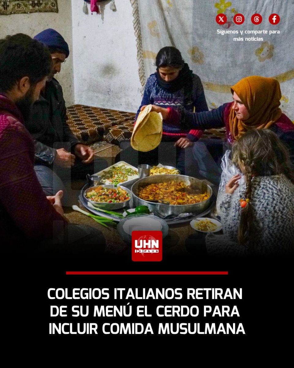 UHN_Plus's tweet photo. 🇮🇹‼️ | Las escuelas públicas de Pordenone, Italia, retiraron la carne de cerdo de los menús de sus comedores para sustituirlos por cuscús o pollo, y así adaptarlos a la población estudiantil musulmana, donde más del 20% de los alumnos son de origen extranjero. https://t.co/k8AXhS9lXy