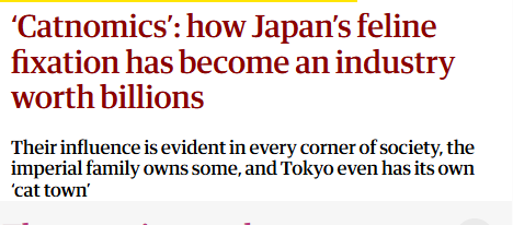 xcallouts's tweet photo. New article on how Japan has a "CATNOMICS" making billions of DOLLARS every year ??? 
All recent runners were cat, just make sense to send it !! 
Paired with cat runners thanks to otc
https://t.co/jPWh3r0a1I https://t.co/TpY9ZmfE6y