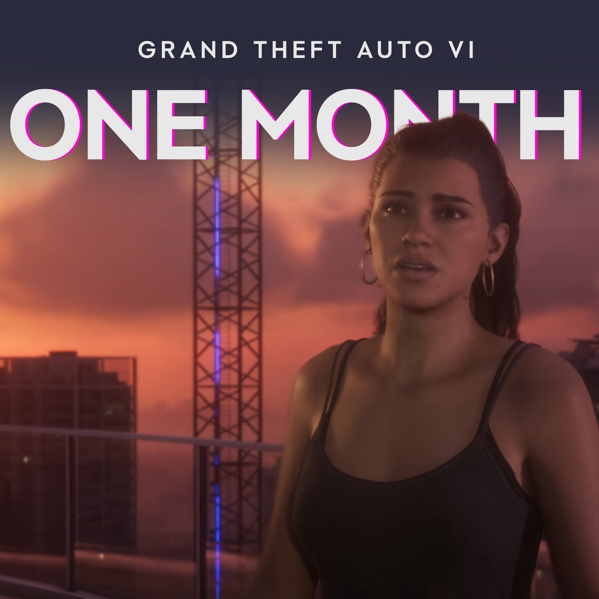 videotech's tweet photo. #GTAVI will now officially release in ONE MONTH (31 days). We’re closer than ever!

Timezone based on New Zealand, where the game will begin its worldwide rollout. https://t.co/3PZGDtd0qF