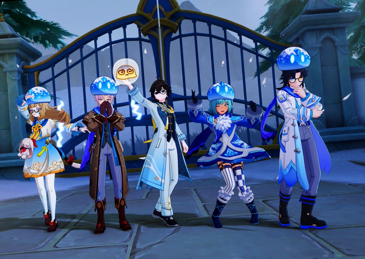 pixekina's tweet photo. Zhongli and his army of cryo slimes ❄️✨

#GenshinImpact #MiliastraWonderland https://t.co/iWXUS3YVQa