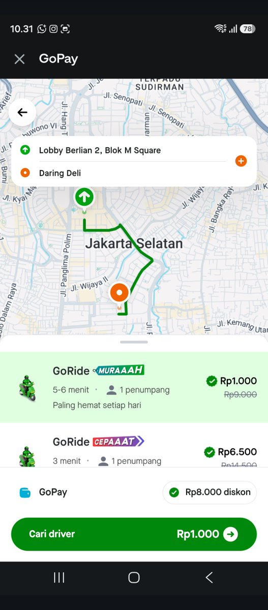 koecingaroeng's tweet photo. buat yang sering naik ojek online wajib cek promo ini sih, pesan goride lewat gopay ternyata bisa semurah 1rb aja dengan Gojek Mulai 1000 DiGoPay. https://t.co/BCpHEf6geK