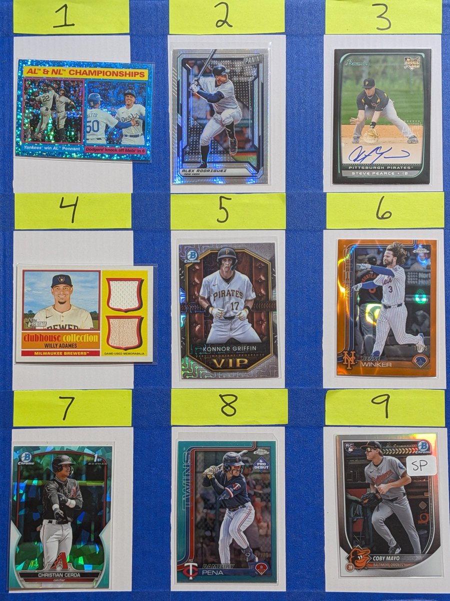 UniqueFinds09's tweet photo. Day 5 | Post 27 -- $3/each

4 is game used
6 is /25
7 is /55
8 is /75
9 is sp refractor 

Claim by number. See pinned for shipping details. 

#UniquelyOctober26 https://t.co/HVq7zquPtz