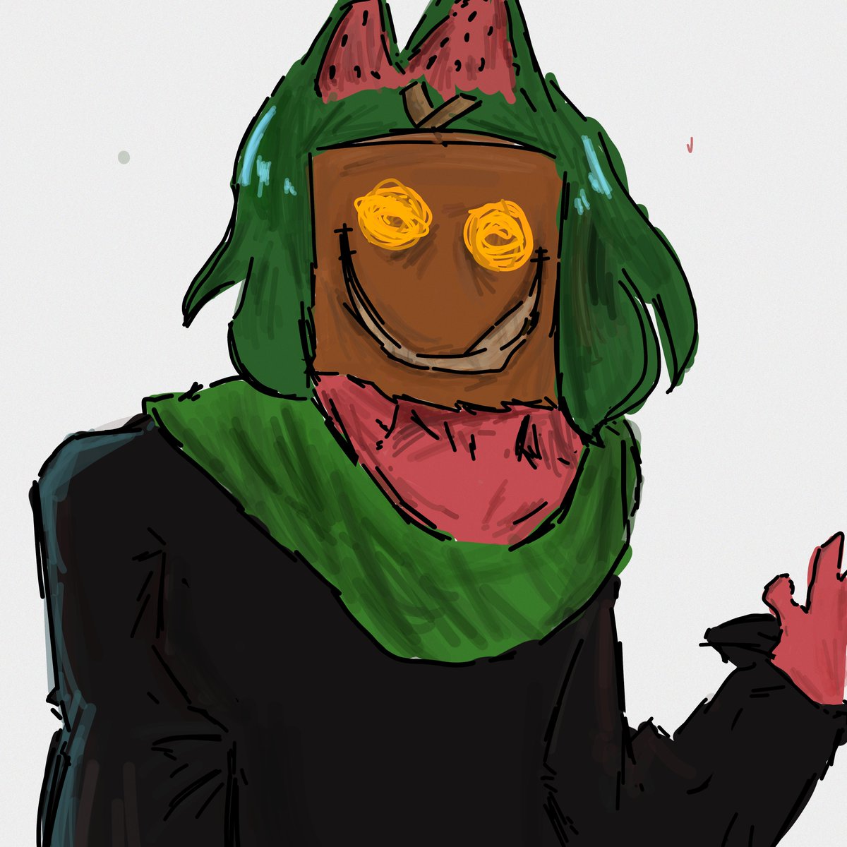 MariaA47045's tweet photo. Era pra ser um rabiscozinho simples sem cor mais enfim, Quis desenhar essa diva poderosa com a cabeça em um saco de Papel 🥹💔, E me inspirei um pouco no Jeff the killer já q é spook months! @mariana_sayuri :3 https://t.co/0UTHwP7EHV