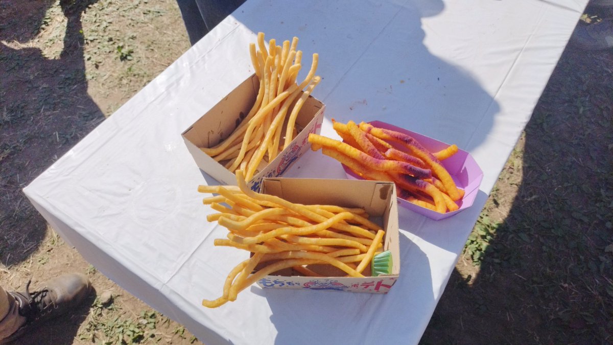 FliedPotatoT's tweet photo. ついでに
久々に区民まつりで
ポテトマーケティング🍟✨
友達と3種類のポテトを買って
分け分け😆✨
うち1種類はさつまいも🍠
ロングポテトで
食べごたえバツグンでした✨✨
#区民まつり
#フライドポテト https://t.co/oWNrt0CTV6