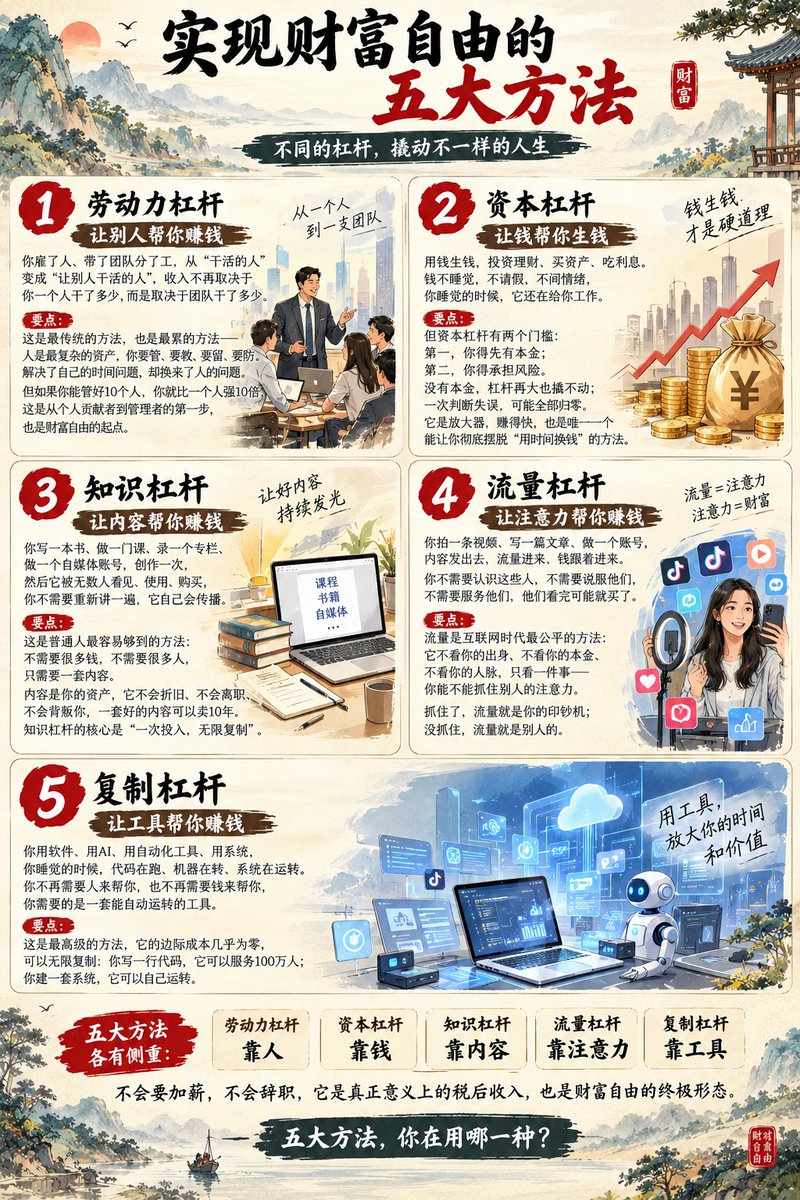 DCguizhou1119's tweet photo. 实现财富自由的五大方法 https://t.co/KSws8VLhgn