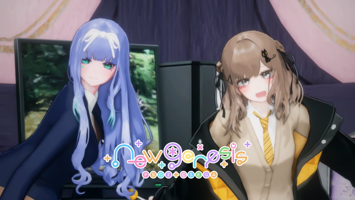 karana_pso2's tweet photo. 集会のSSを貼っていくぞ～！
一人目はにょさん！✨
前髪のリボンが凄くかわちぃ！\( *´꒳`*)/
はじめてぺあすすできてよかった！
#PSO2NGS_S︎S 
#ma7ロゴ
#青春制服集会 https://t.co/S9zqFGLcZ7