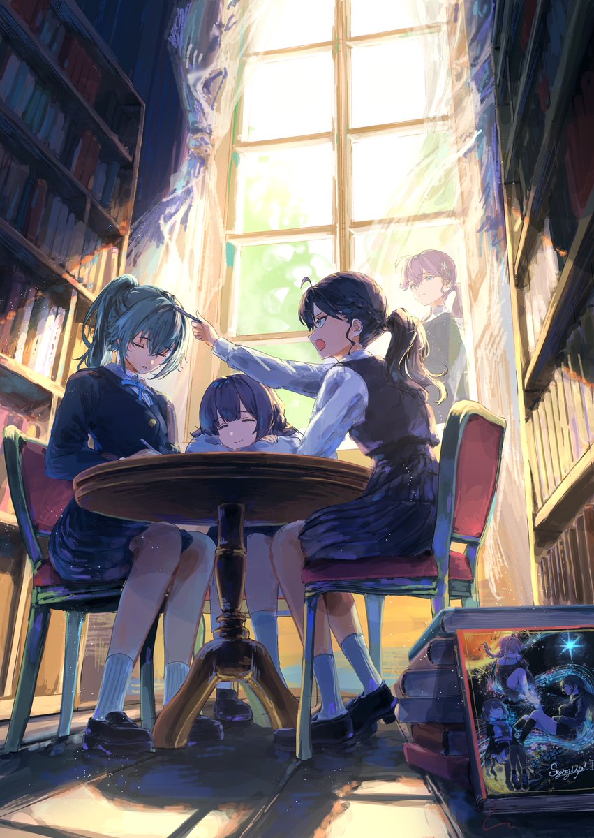 chidawadachi's tweet photo. 「図書館にて」 https://t.co/NSihUyVlGO