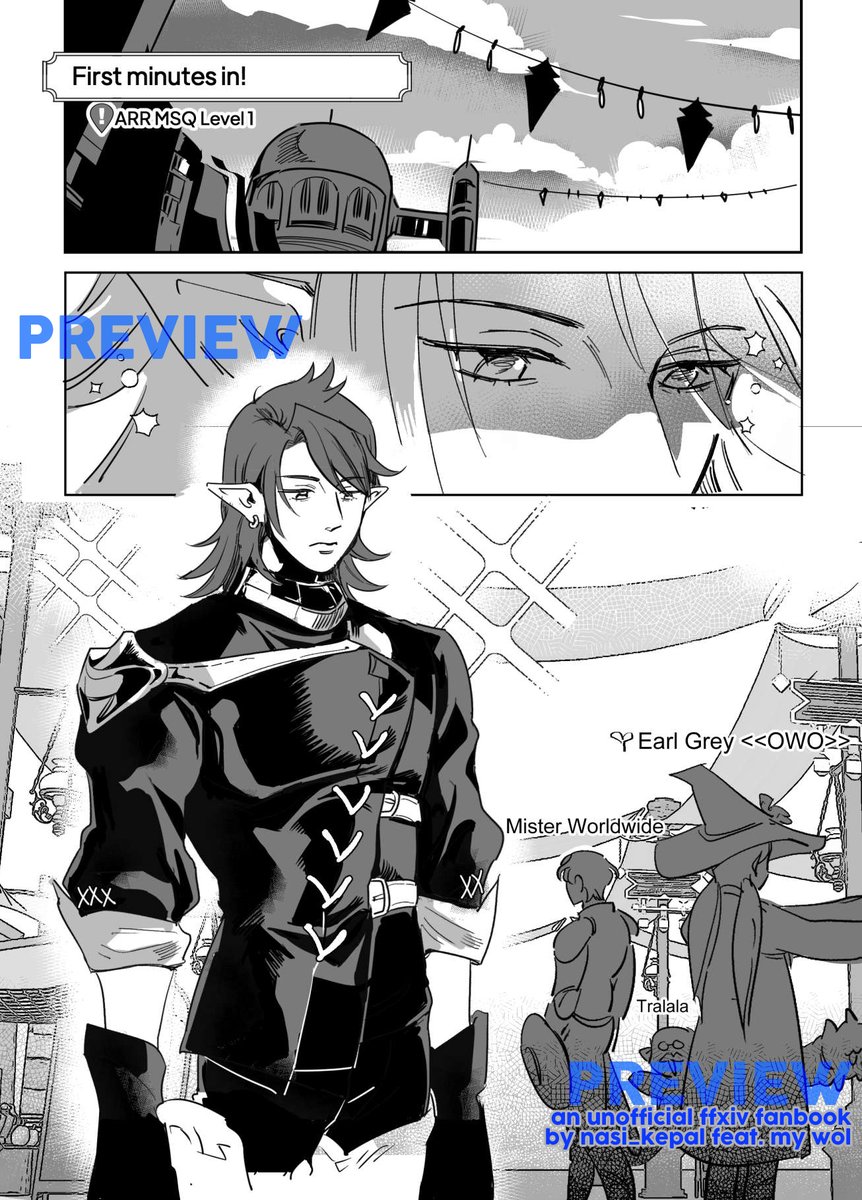 nasi_kepal's tweet photo. Sooo i made a comic compilation of my early days in #ffxiv feat my elezen blorbo... ☺️ previews below!! (1/3) https://t.co/m4SCJWW42X