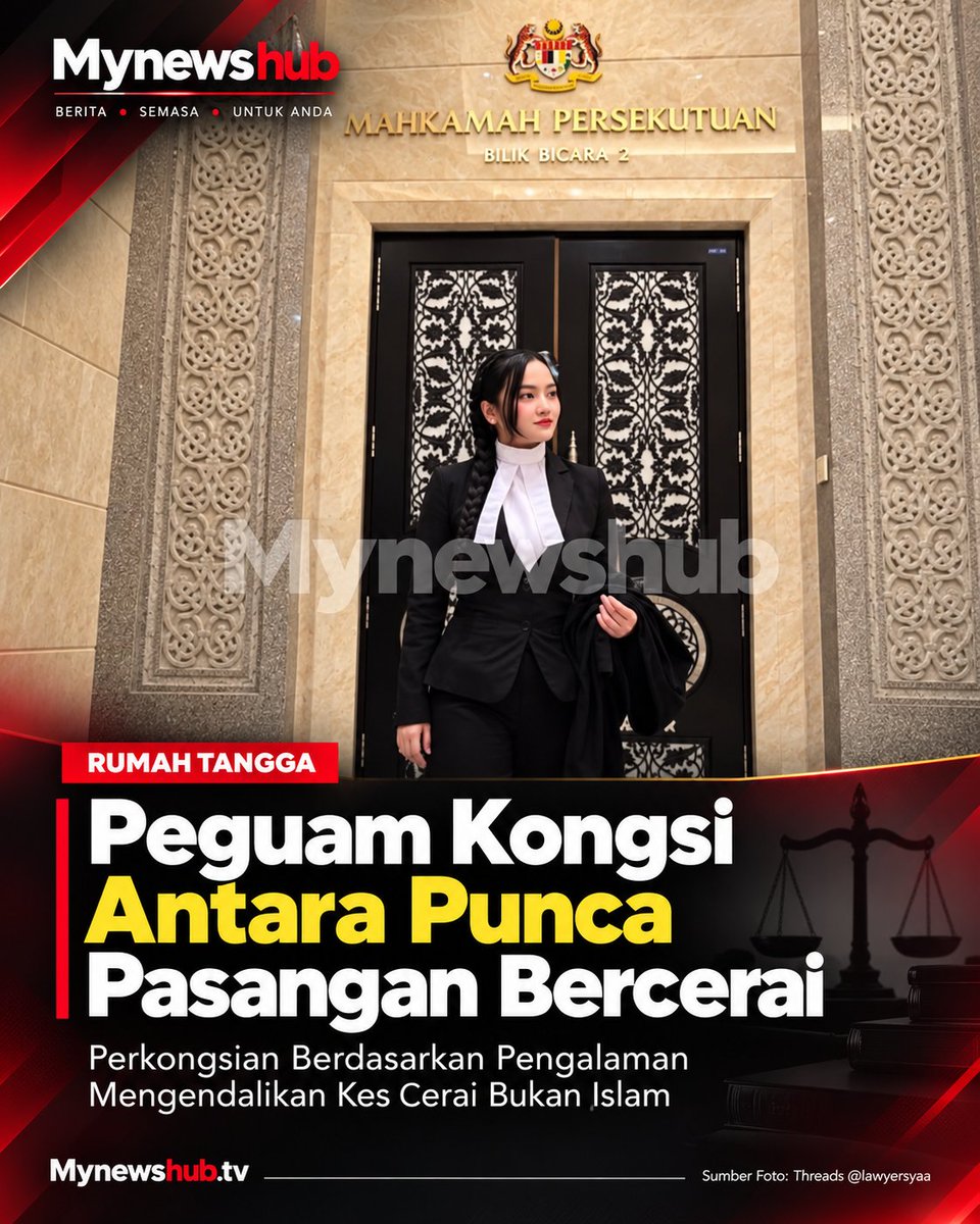 mynewshub's tweet photo. As a Lawyer yang dah handle banyak kes cerai non-Muslim selama 5 tahun, i nak spill sikit antara reason yang i makin kerap jumpa nowadays kenapa orang nak cerai;

1. Salah kahwin dengan g*y/lesb*an.

Bab ni i dah tak terkejut sangat sebab dah banyak kali sangat encounter.

Mostly masalahnya bila tak come clean dengan family sebelum kahwin dan terpaksa kahwin jugak sebab desakan family.

Sebab tu kepada parents di luar sana, jangan paksa anak kahwin!

2. Pasangan ada masalah mental dan “Kaki Pukul”

Masalah mental ni kebiasaannya akan jadi akar kepada banyak masalah lain. Avoidant, panas baran, susah communicate, pengotor, abaikan diri dan rumah, sampai ada yang jadi violent.

And jangan ingat husband sahaja kaki pukul. I banyak encounter juga kes wife pukul husband, atau bila terlalu stress wife akan pukul anak-anak. Kesian anak-anak jadi mangsa.

3. Masalah Duit / Hutang

Yang ni pun banyak.

Ada yang income sebenarnya okay, tapi hutang sana sini pasangan langsung tak tahu. Ada yang spending tak terkawal. Buat business tak jadi. Hutang ahl*ng lah. Ada yang pinjam duit merata. Ada juga yang semua financial burden seorang je kena tanggung.

4. Curang

Ni tak payah cakap. Memang sangat sangat banyak.

And alasan yang i dengar pun macam-macam. Wife tak nak buat hubungan intim, PJJ, isteri dah gemuk, pasangan dah tak bagi attention, rasa lonely.

Kadang-kadang dengar alasan tu, sebagai Lawyer i cuma boleh dengar dan catat je lah. Geram mmg geram. Tapi as a lawyer kena always kawal emosi.

Tapi satu pattern yang selalu nampak, lepas dah kantoi baru segala kekurangan pasangan keluar satu-satu untuk justify kenapa dia curang.

And nowadays kalau kes pukul pun bukan biasa-biasa. Ada kes isteri diikat kaki dan tangan, then dipukul. Ada juga kes isteri panaskan sudu then tekap dekat lengan anak-anak.

Nanti saya akan cuba share lagi secara general, without disclosing any client details or P&C. Bukan untuk buka aib sesiapa, tapi untuk kita sama-sama belajar dan ambil pengajaran daripada kes-kes yang berlaku.

**Post asal dimuat naik pada bulan Ogos