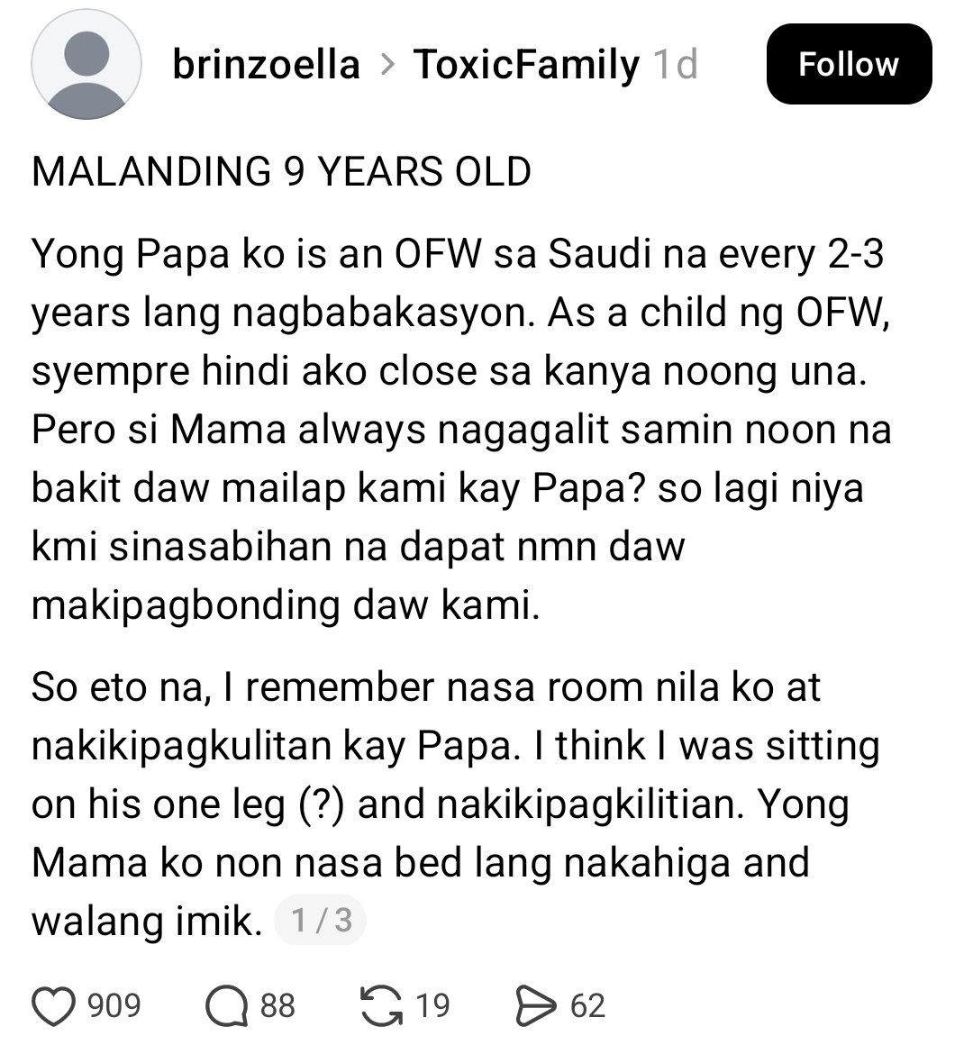 amaaiizing's tweet photo. Saw this post on the other app and i was shoookkttt. May mga mother ba talaga na naiinggit o may hidden animosity sa anak nilang babae? If oo, bakit paano? 

What's ur thoughts about this? https://t.co/q5jHhZZIXf