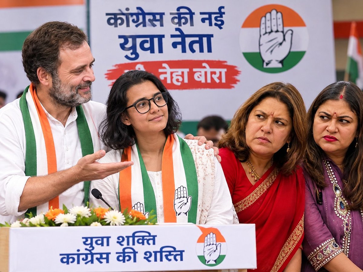 PNRai1's tweet photo. नेहा बोरा, राहुल गांधी की नई नेता।

अब सुप्रिया श्रीनेत, रागिनी नाइक, अलका लांबा को कौन सा काम मिलेगा? https://t.co/22JUkP7Smt