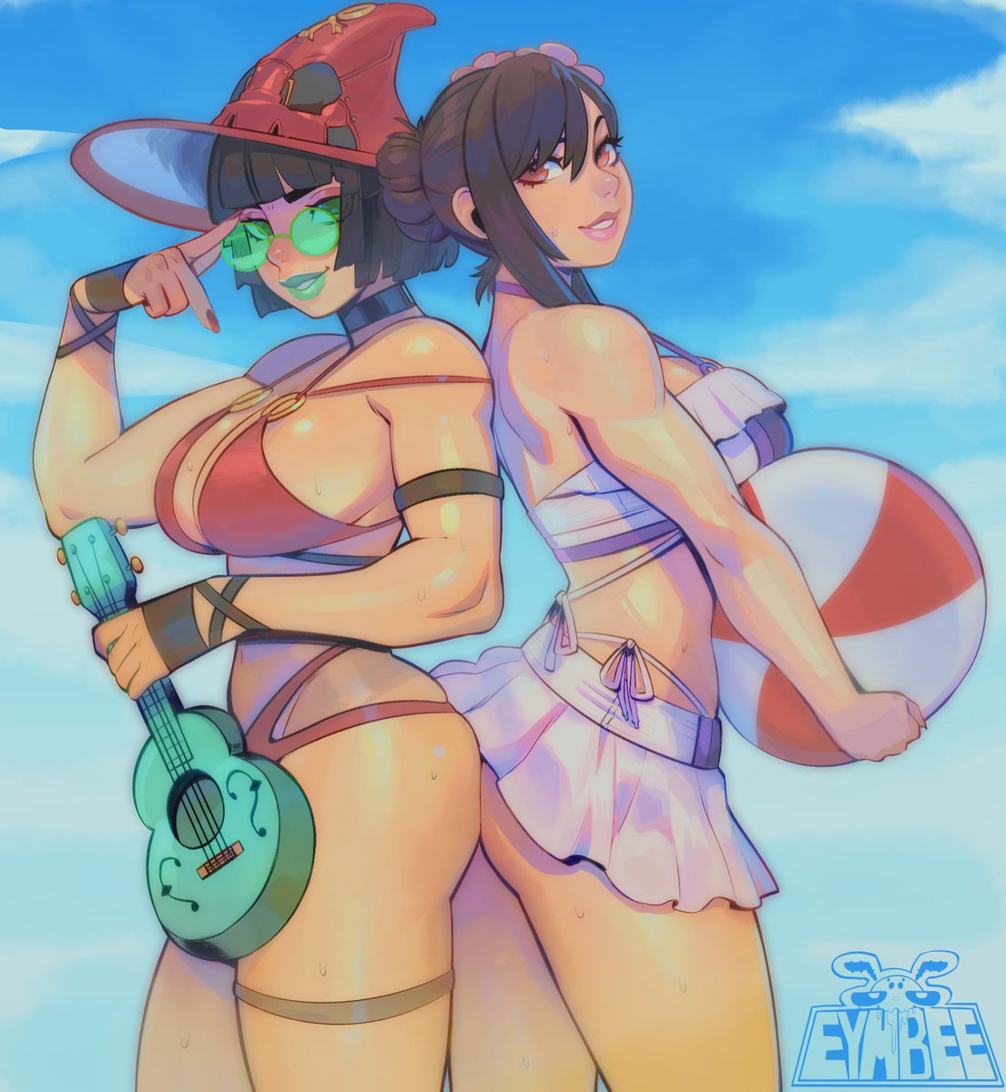 EYMBEEYO's tweet photo. I-no x Tifa beach episode https://t.co/NZKY7jS7ts
