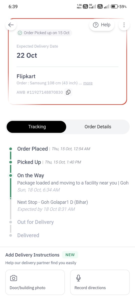 ansari_srk_786's tweet photo. @delhivery @Flipkart @FlipkartSupport My Samsung TV delivery is delayed for 2 days. Deliver it by 11 PM today, or cancel my order. I cannot cancel my ticket today. Please resolve urgently! #DeliveryDelay https://t.co/MMdFl8V4vZ