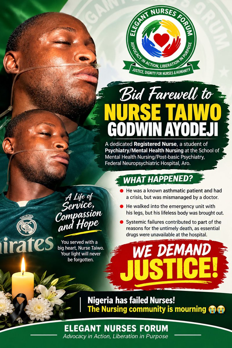 Elegant_Nurses's tweet photo. #Nurseslivesmatter 
#JusticeMustBeServed 
#JusticeMustPrevail 

@WHO @UN @UNHumanRights @UDHRforAll @UNICEF @amnesty @NGRPresident @nassnigeria @ICNurses @WorldHealthSmt https://t.co/kNPCyM3MPl