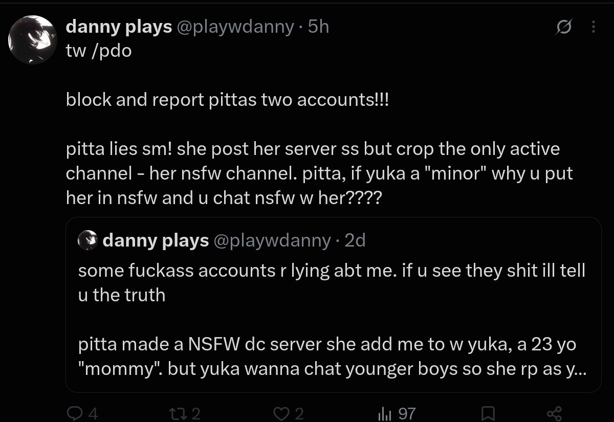 lee_cua66073's tweet photo. Do you realize that minors can also have sexual desires too? You keep talking about the server when your sexual desires are spoken in Dms. Heck you even ASKED me if my 😺 is hairy or smooth https://t.co/D7kJLxzI88