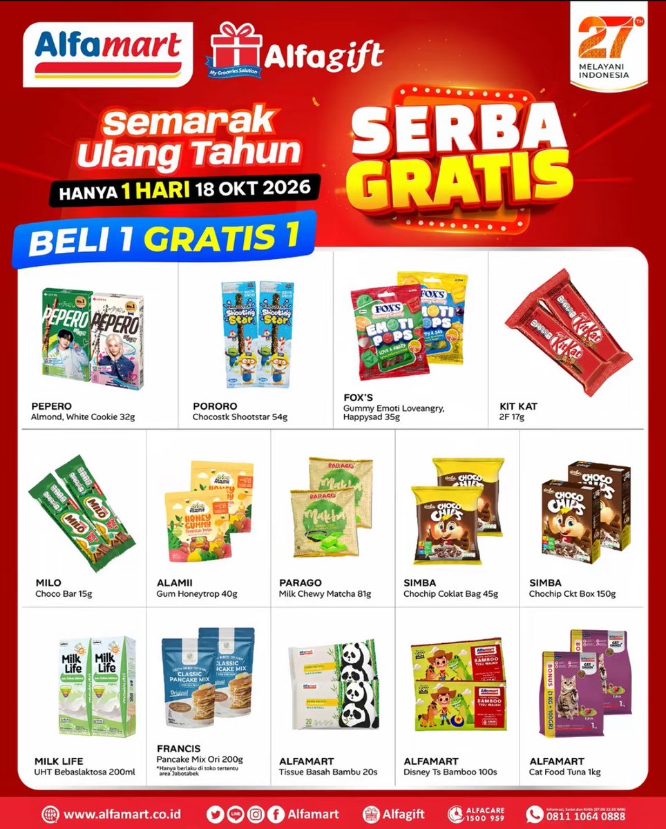naleeccha's tweet photo. BANGUN SEMUA BANGUN ALFAMART ULTAH ADA DISKON BUY 1 GET 1 https://t.co/KoKBuyBuOX