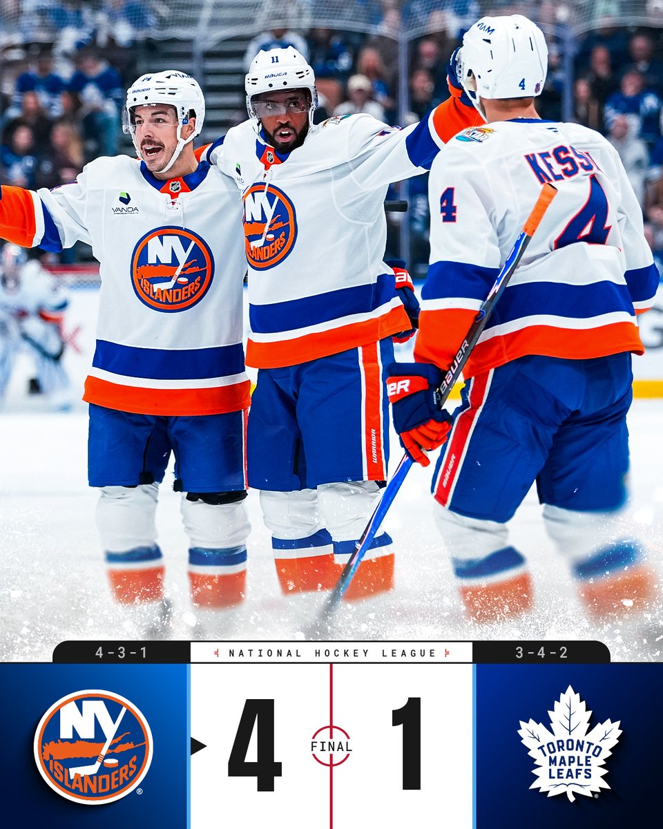 Final score: Islanders defeat Maple Leafs 4-1