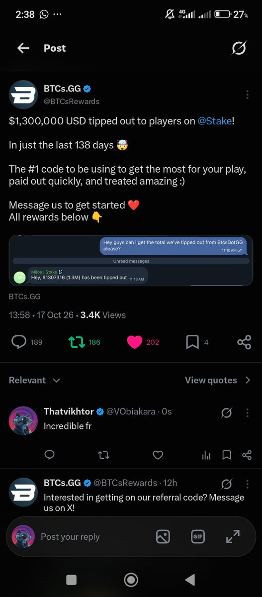 VObiakara's tweet photo. @BTCsRewards Thank u

6LPCoqTsDvWqiaUN5f4bRDuMEAx3s5pS8YMCGP6XScso https://t.co/XwcFCkzw88