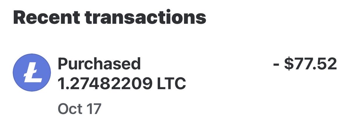 Edhdrew's tweet photo. How fun is this? 😎 Just discovered some forgotten cash sitting in my Venmo account. Naturally, I turned it into another 1.25 Litecoin! ⚡Ł https://t.co/UqPKM0COiI