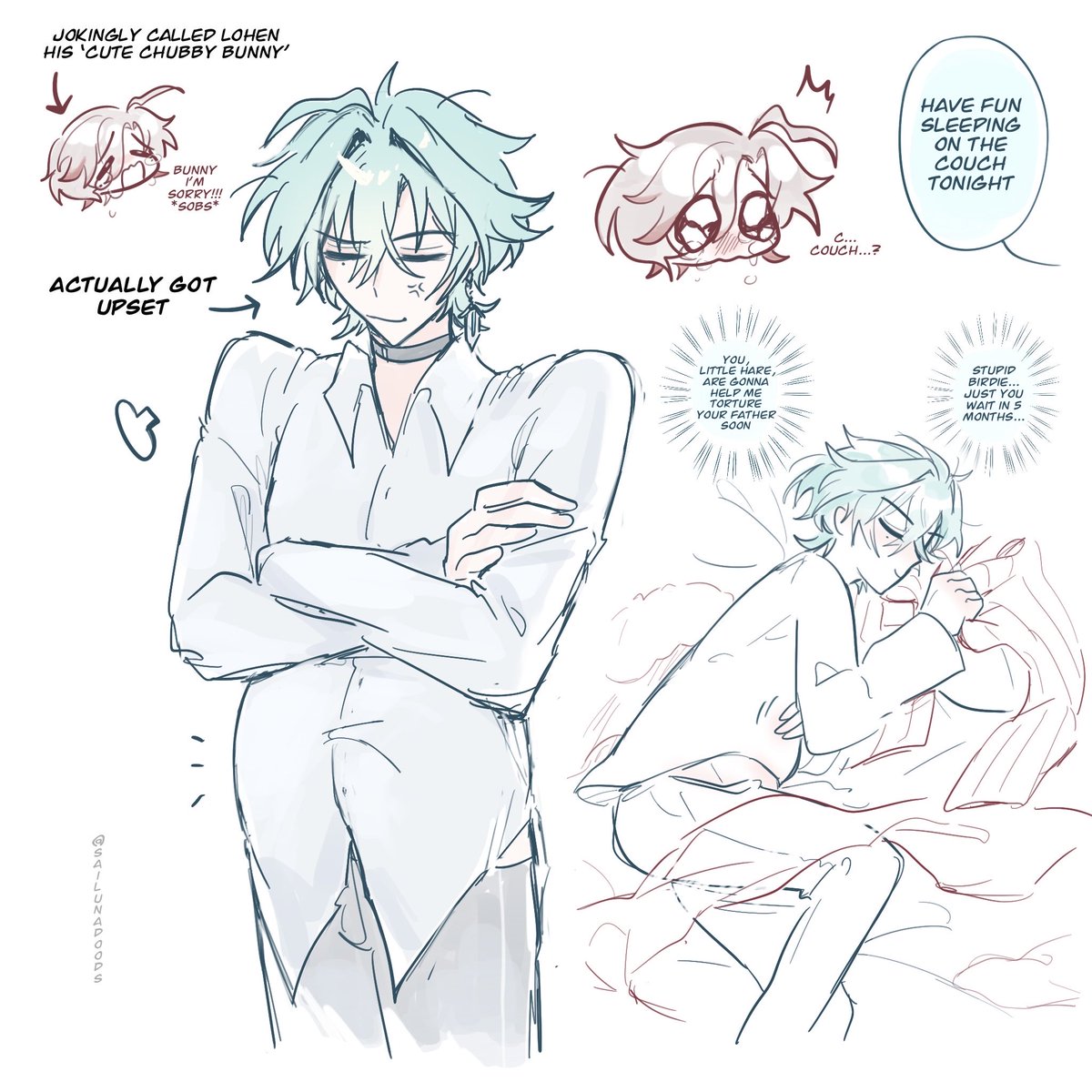 sailunadoods's tweet photo. had cramps yesterday so naturally i made lohen pregnant again #illuhen https://t.co/rHY0ZrNaKO