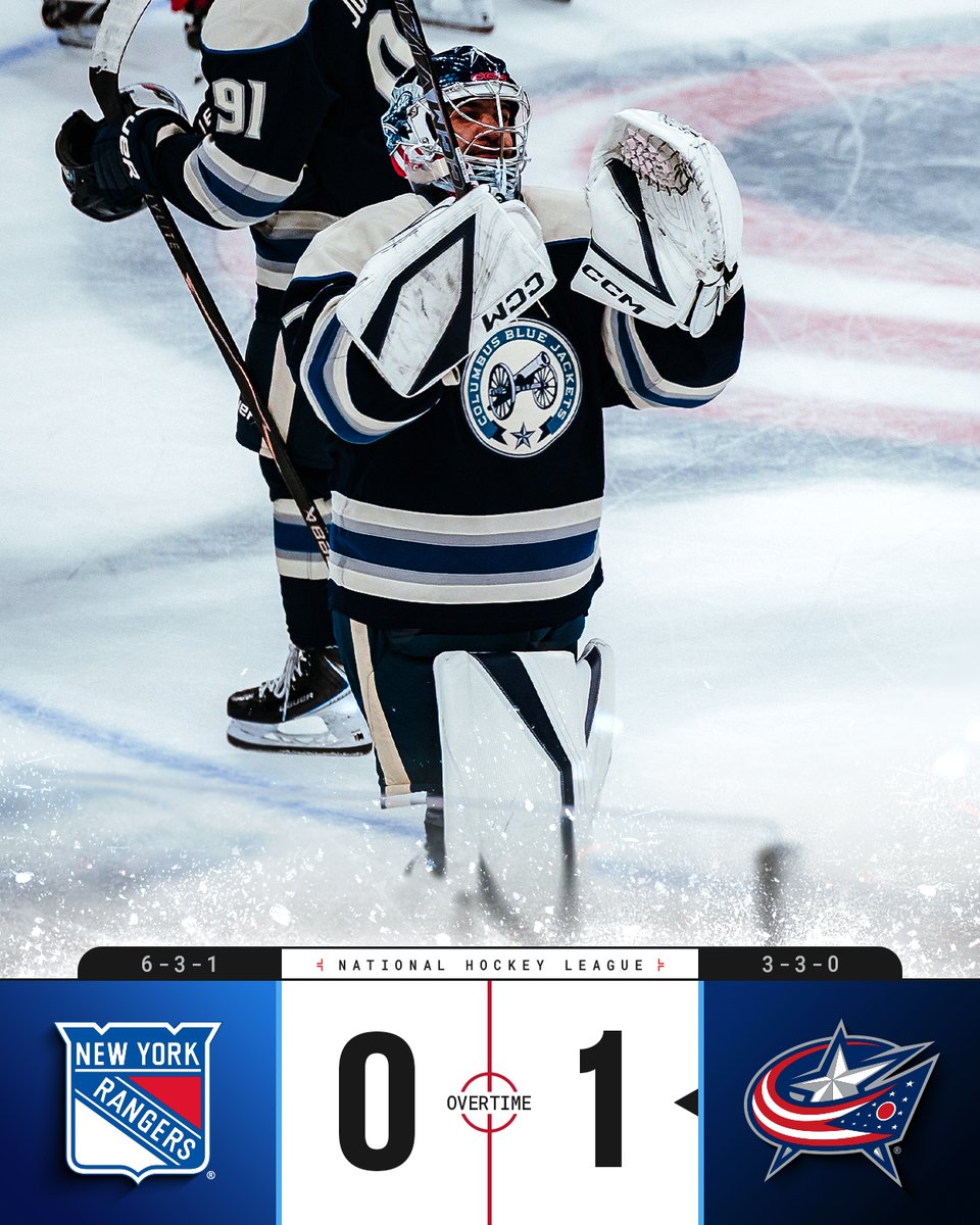 Final score: Blue Jackets defeat Rangers 1-0