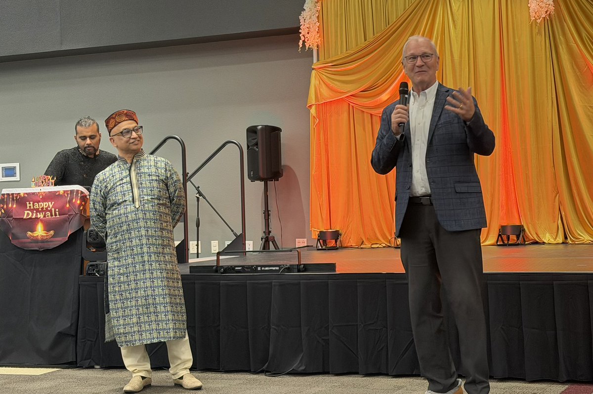 SenKevinCramer's tweet photo. It was a wonderful evening celebrating Diwali with Bismarck’s Indian community!

Diwali reminds us of the power of light over darkness and the importance of choosing hope, even in challenging times. We are grateful for the opportunity to celebrate this meaningful tradition, experience such a vibrant culture, and recognize the many contributions the Indian community makes to our state.

Thank you for your warm hospitality and for allowing us to share in this special celebration. We are grateful to have you as part of our North Dakota community and honored to serve you!