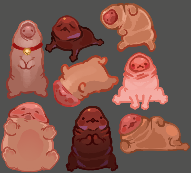 cottoneaterr's tweet photo. pingus esque goobers, they're a fun little species to draw, like lil pigs in a blanket https://t.co/Xc8m8TBPuz