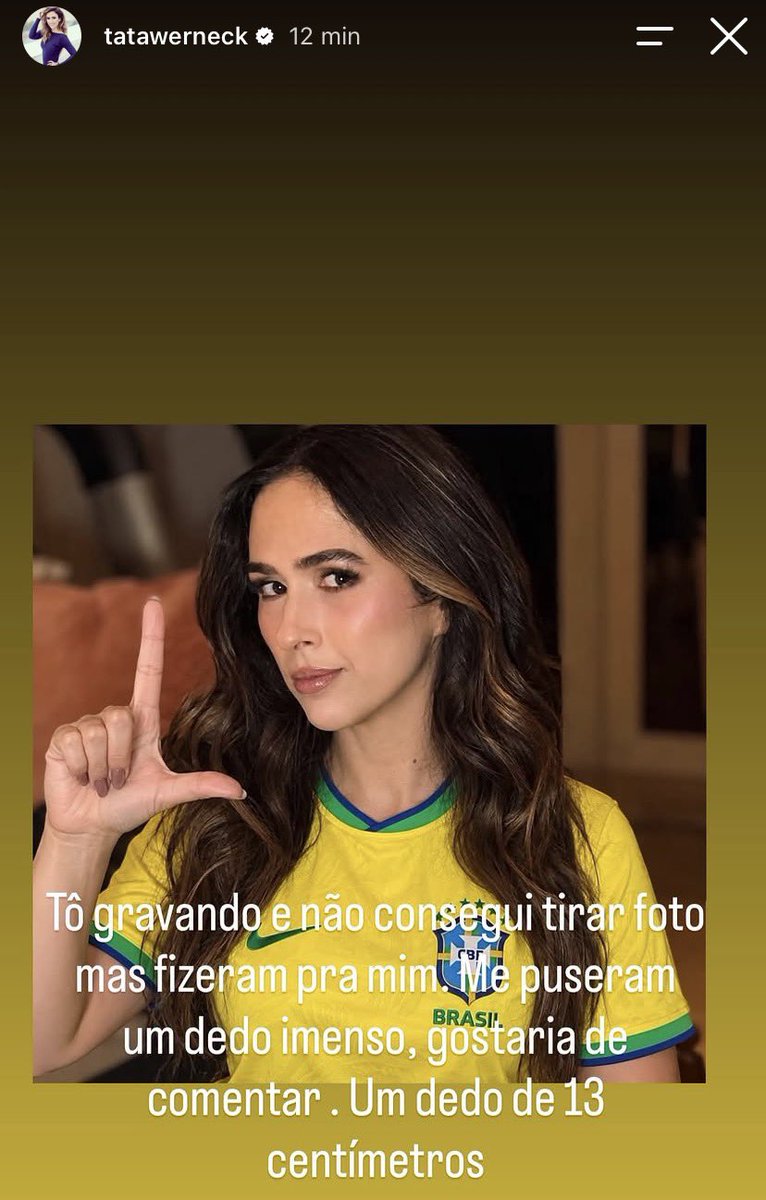 matheuscaseca's tweet photo. a Tatá Werneck com o dedo de 13 centímetros kkkkkkkkkkkkkkk ⭐️🇧🇷❤️ https://t.co/BSRiGeqhlP
