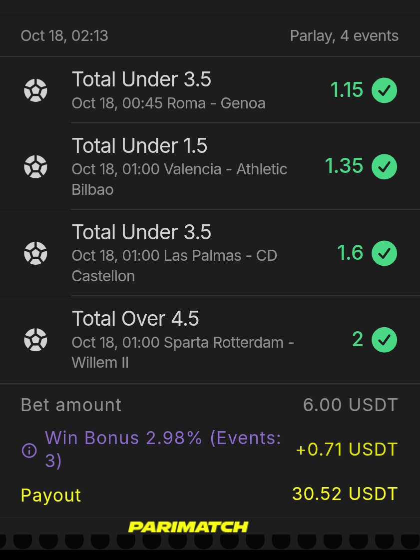 N0FriendsHere's tweet photo. Just testing the waters. 🎯

4 events. One parlay. No need to make noise — let the ticket speak. ⚽

Player ID: 134204752

@parimatch @ParimatchSports https://t.co/PvXxk8j5kz