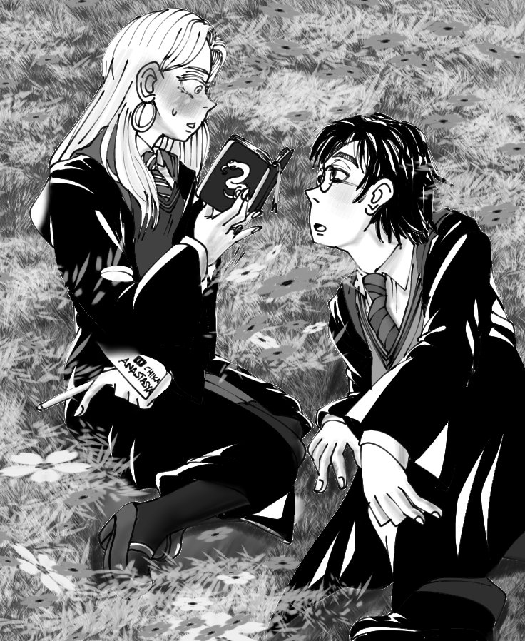 chikatasya0609's tweet photo. Left without Hat          Right with “Judge Hat” 👽

Malfoid with Harry Potter 🐦👀
🔮🪄

#malfoid #potter #HarryPotter #genderbend #fypシ゚viral #fanart #DracoMalfoy https://t.co/FaGntcUL2Z