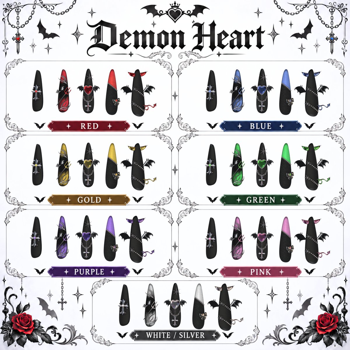 NyohiShop_booth's tweet photo. 🎉！新作ネイル発売記念！🎉

🎁 プレゼント企画開催！ 🎁

💜抽選で3名様に「❤Demon Heart🦇」をプレゼント！💜

【参加方法】
① @NyohiShop_boothをフォロー
② このポストをRP（リポスト��♻️
③ BOOTHの❤が50増えるごとに当選者を1名追加！

📅 締切：10月23日
🔗商品ページ
https://t.co/daQNl0Ef1q
たくさんのご参加、お待ちしております！✨

#VRChat #VRC #BOOTH #booth_pm
