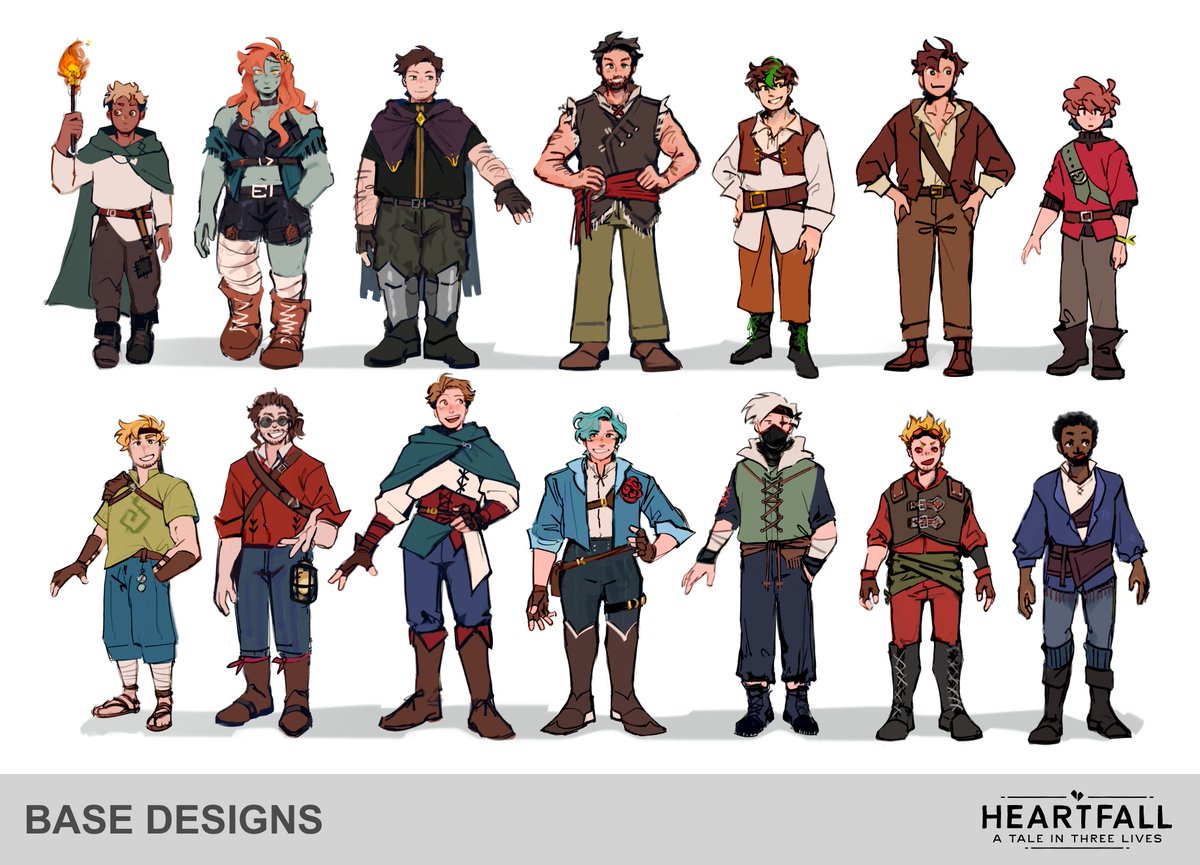 kazehita_'s tweet photo. Like the character bible, we have initial character designs by @isjaszzz ❤️💛💚

Jas developed these and also made additional designs for certain occurrences. If you want to see these, she may post them soon! https://t.co/3O2YTcESDd