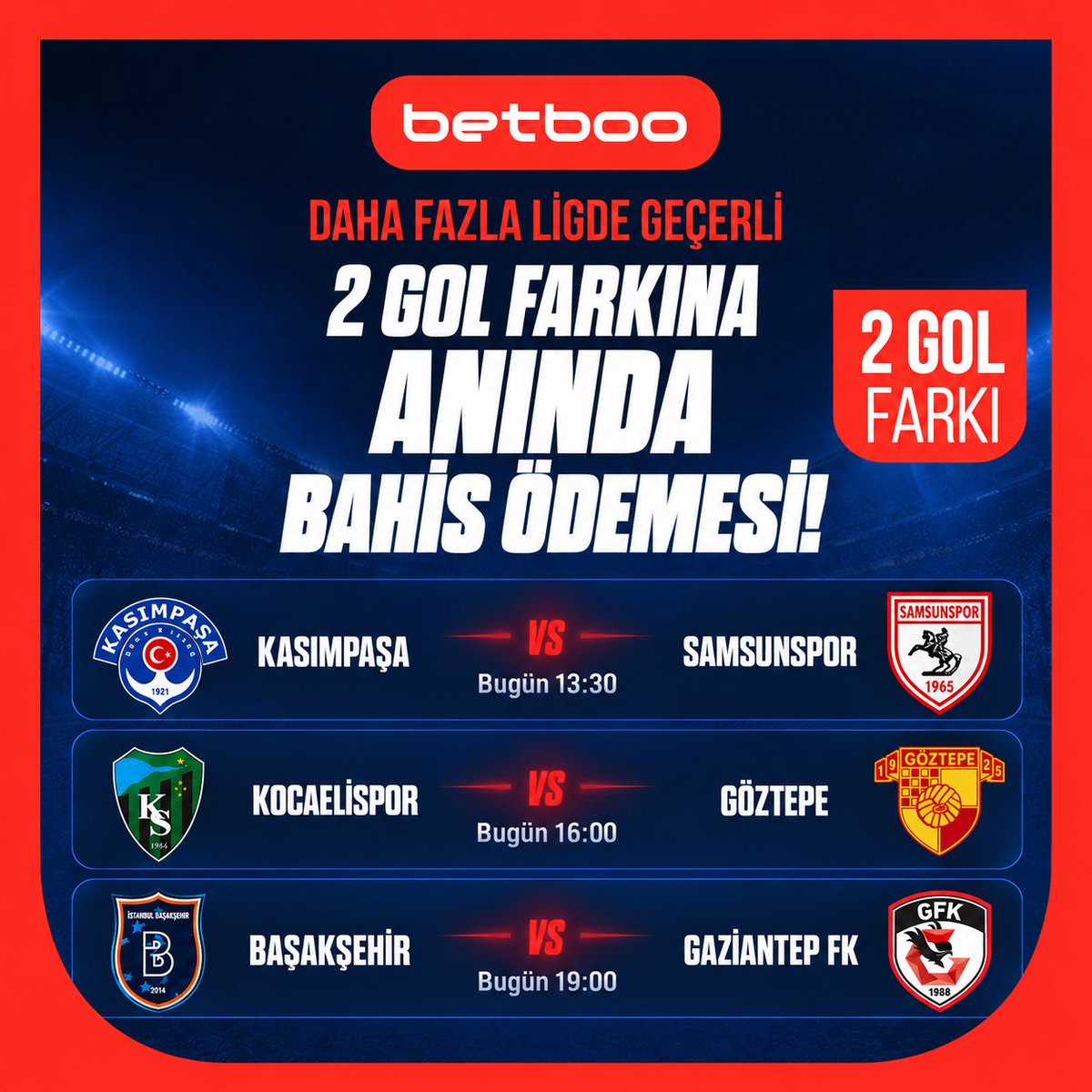 Betbooguncel_1's tweet photo. ⚽️ Takımın 2 Gol Fark Atsın, Ödemen Erken Gelsin ⚽️

🔥Seçili liglerde dilediğin maçta Maç Kazananı - 2 Gol Farkı marketine maç öncesi bahis yap, takımın 2 gol fark atarsa maç sonunu beklemeden bahsini kazanmış gibi sonuçlandıralım!

Betboo Giriş - https://t.co/XRRTe3iEkq https://t.co/26y3frvyAm