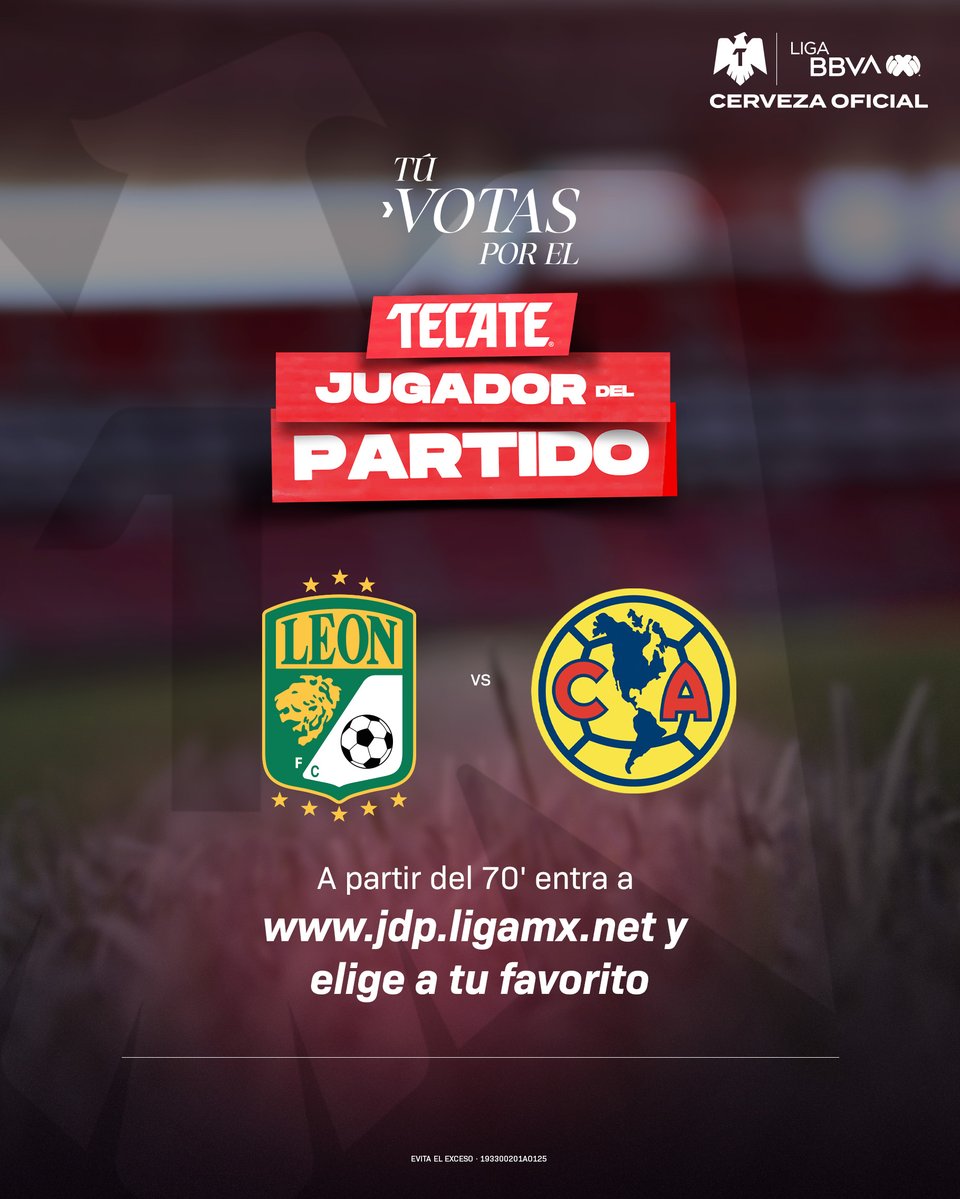 LigaBBVAMX's tweet photo. ¡Es tu momento! 🗳️🫵

Vota por el #TecateJugadorDelPartido aquí. https://t.co/tzQtydDFeg

Tienes hasta el 90' para participar.

#TecatePorTi | #AP26 | #J12 | #LEOAME | @CervezaTecate https://t.co/lSfrDC96w4