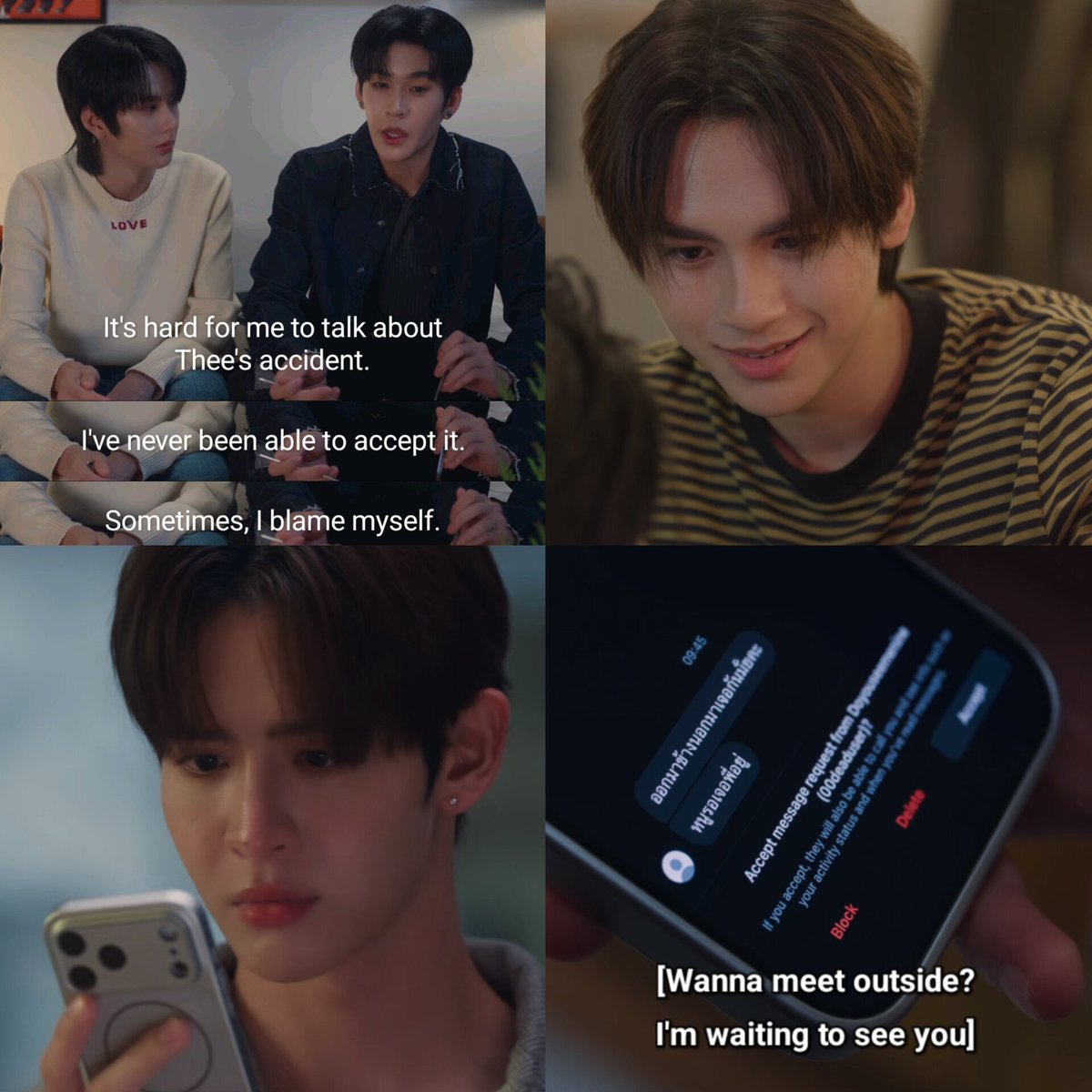 auausavedme's tweet photo. MAYBE THEE's accident WASN'T AN ACCIDENT AT ALL but something NINE ORCHESTRATED??? 

AND WHAT IF TIME was related to THEE and wanted to avenge him by going after Nine. He's the one who DMed Nine.

MR FANBOY CHAPTER 8
#MrFanboyEP8 https://t.co/ME7fDoiLEX