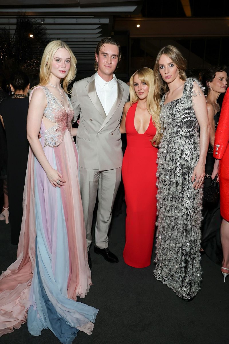 21metgala's tweet photo. Elle Fanning, Joseph Zada, Mckenna Grace and Maya Hawke at the 6th Annual Academy Museum Gala. https://t.co/8kvzD4Jmnc
