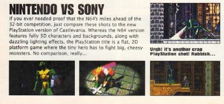 MagicMushMM's tweet photo. Does this magazine excerpt where they claim Castlevania on 64 is better because its in 3D and SOTN is 2D count https://t.co/lTiw0kLZkK