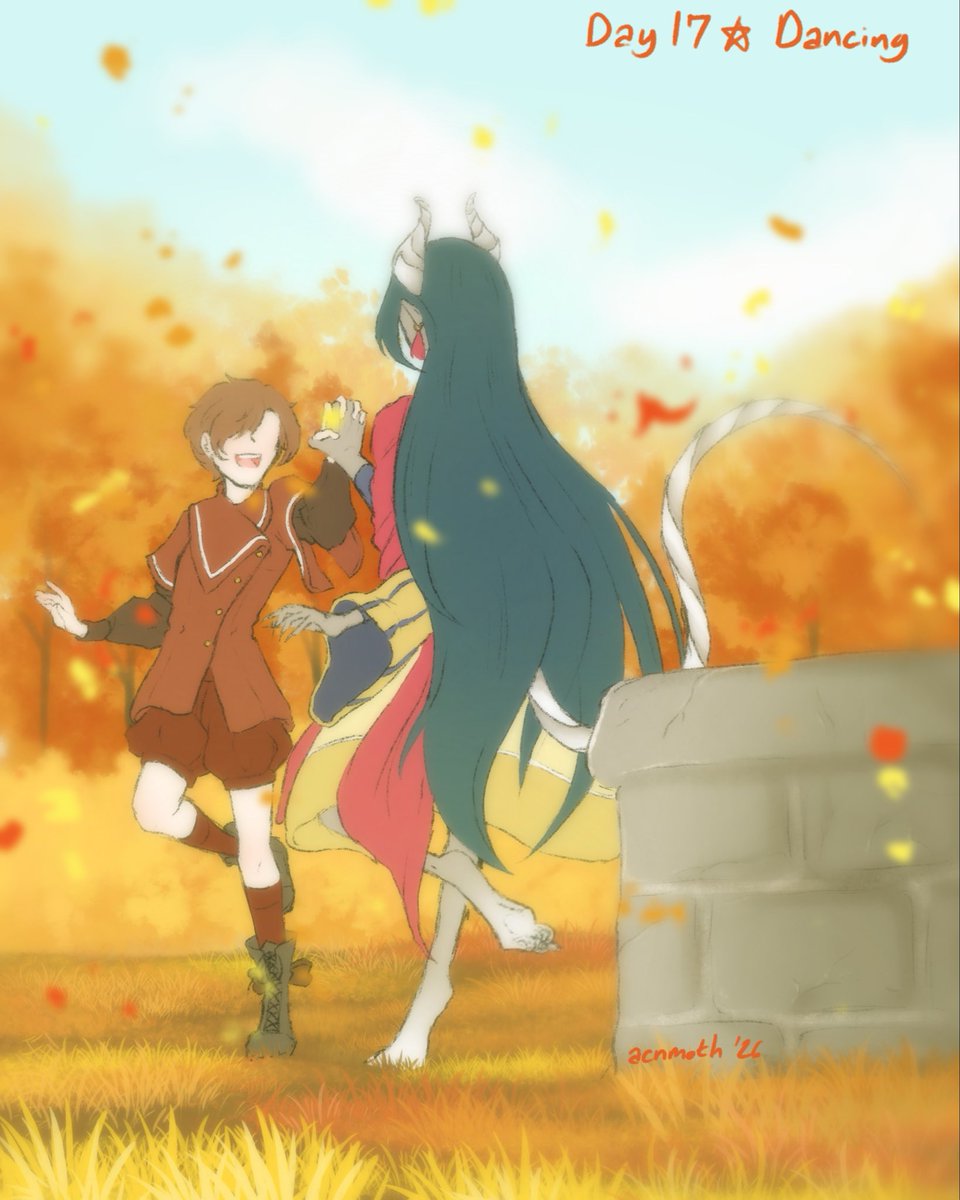 ACatNamedMoth's tweet photo. the harvest dance they should have had.

Day 17 - Dancing
#fieldsofmistria #NekoKnightShiptober #Caldarus https://t.co/hJC2cdDRne