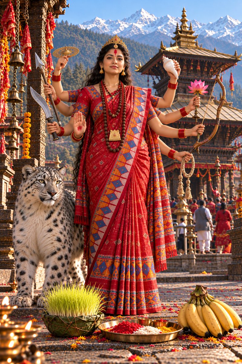 kedar_sharmaa's tweet photo. हाम्री देवीले हाम्रो कल्याण गरून्!

यो तस्बिरका बारेमा एउटा स्पष्टीकरण पनि चाहिन्छ जस्तो लाग्यो।

हामीले आफ्नै अनुहारका र आफ्नै पृष्ठभूमिमा र आफ्नै सांस्कृतिक बिम्बहरूले सजिएका देवी देवता देख्नै पाएका रहेनछौँ, पुझ्नै पाएका रहेनछौँ। भारतीय कलाकारहरूले आफू खुसी बनाएका चुच्चा चुच्चा हिमाल, वा जगमग ज्योतिका पृष्ठभूमिमा सुनका हात हतियार बोकेका, अस्वाभाविक मुख मण्डल भएका देवी देवता देखेर नै हामीले देवताप्रतिको छवि बनाएका रहेछौँ।

झन्डै २५ वर्षअघि हिमाल एसोसिएसनबाट  @KanakManiDixit  र मैले सुरु गरेको "हाम्रा देवीदेवताको छवि" को अभियान कलाकार सुभाष राई अमेरिका गएपछि र कमलमणि दीक्षितले जुटाइदिनु भएको स्रोत सकिएपछि यत्तिकै सेलाएको थियो। अहिले यन्त्रमेधाको सहयोगमा म भित्रको अकुशल कलाकार फेरि जुर्मुराएको छ।

प्रस्तुत चित्रमा भएकी देवीको अनुहार जानाजान कसैसित मिलाउन खोजिएको होइन। उनको तस्बिरको पृष्ठभूमिका लागि मनकामनाको मन्दिर, ढाकाको परिधान, नेपाली कहना र रुद्राक्षको माला अनि सिंहको साटो हिम चितुवा रोजिएको मात्र हो।

अरू पनि मसिना केही डिटेलहरू पाउनुहुनेछ।

कम्तीमा देवताहरू त हामीसित मिल्दाजुल्दा होऊन् न!