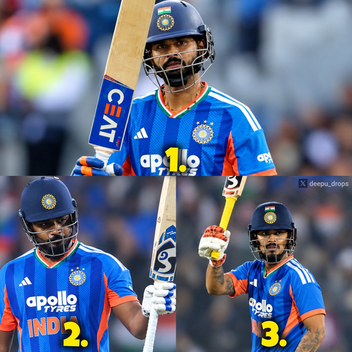 deepu_drops's tweet photo. Shreyas ,Sanju ,Ishan among top run scorers for the series against West Indies 🏏

Shreyas Iyer - 181 runs at 205.68 SR
Sanju Samson - 168 runs at 195.34 SR
Ishan Kishan - 153 runs at 191.25 SR

Sanju Samson delivers consistent performance and still gets labelled as inconsistent simply because people refuse to judge him by the same standards as others. When he scores runs, people dismiss his contributions as ordinary and when he fails, his dismissal becomes evidence that he can't be trusted.

Sanju Samson does not need sympathy rather he needs the same fair and consistent standards that every other Indian cricketer deserves. If his performances are good enough, acknowledge them. If they fall short, criticise them with evidence. But do not keep calling a player inconsistent without examining the numbers that tell the complete story.