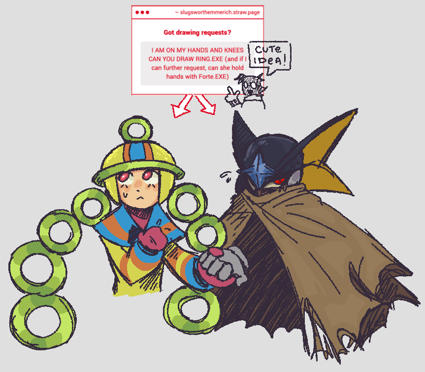 EmmerichOtacon_'s tweet photo. (Art Request !!!) ring.EXE and forte.EXE for just for you anon! #megaman https://t.co/XVuSAnOsRq