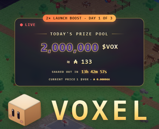 VoxelAda's tweet photo. As the market cap goes higher, the daily prize pool will increase! https://t.co/a0znBE8IrK