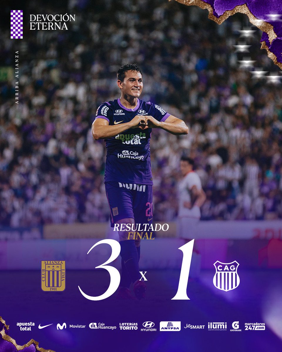 ClubALoficial's tweet photo. 🟣 𝐅𝐈𝐍𝐀𝐋 𝐃𝐄𝐋 𝐏𝐀𝐑𝐓𝐈𝐃𝐎 🟣

🏆: Fecha 12 Torneo Clausura @Liga1TeApuesto 

@ClubALoficial 3-1 @Grau_Oficial 

¡𝐆𝐀𝐍𝐀𝐌𝐎𝐒! 💜

¡𝐂𝐎𝐍 𝐋𝐀 𝐅𝐄 𝐃𝐄 𝐍𝐔𝐄𝐒𝐓𝐑𝐎 𝐋𝐀𝐃𝐎! 🙏🏾

#AlianzaLima
#ArribaAlianza https://t.co/bxTCHiIQC3