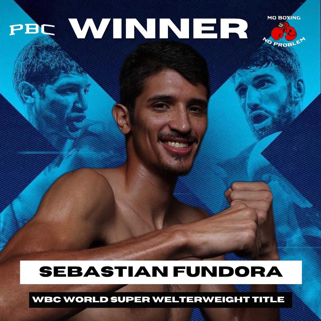 MoBoxingNP's tweet photo. Sebastian Fundora wins by 12th Rd TKO to improve his record to 25-1-1, 17 KOs, and retain the WBC World Super Welterweight title. 🏆🥊 https://t.co/LfCGGdrOkX