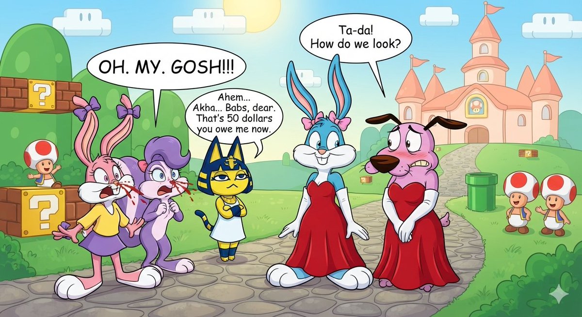 TommyHo46439136's tweet photo. Cross Dressing Clowns both Buster and Courage
#CartoonNetwork #NintendoSwitch #PaperMario #AnimalCrossing #ACNH #TinyToonsAdventure #CourageTheCowardlyDog #FifiLaFume #BabsBunny #BusterBunny #Courage #CourageTheDog #Ankha #AnkhaZone https://t.co/X7akQdfGmH