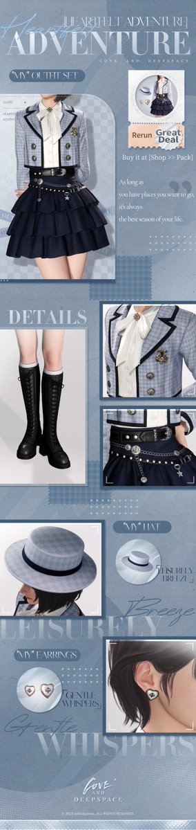 Love_Deepspace's tweet photo. LINKON'S YEARLY MEGA SALE: Limited-Time Outfit Rerun! Get outfits at a great deal!

✨Available from 05:00 on Oct. 19 to 04:59 on Oct. 27 (Server Time)
✨Go to [Shop] > [Pack] to buy.

✨2025 Limited Rerun
🪐His Universal Daily Outfit Set: [Silhouette Unveiled]
*Comes with His Universal Facial [Dynamic Arc], which can be used separately.
🪐His Universal Daily Outfit: [Refined Records]
👚"My" Daily Outfit Set: [Heartfelt Adventure]
*Comes with "My" Hat [Leisurely Breeze] and Earrings [Gentle Whispers], which can be used separately.

Actual effects may vary in-game. Tap the picture for more outfit details ↓

*Notes:
You only need to buy His Universal Outfit once, and His Universal Outfit unlocks for all love interests.
After the event, these Outfits will be removed from the Shop, and no other ways are available. Please stay tuned.
————
🪐Official Discord: https://t.co/4efzvk8F5f
🪐Download and Log in Now: https://t.co/e0GmMBnoLG
#LoveandDeepspace