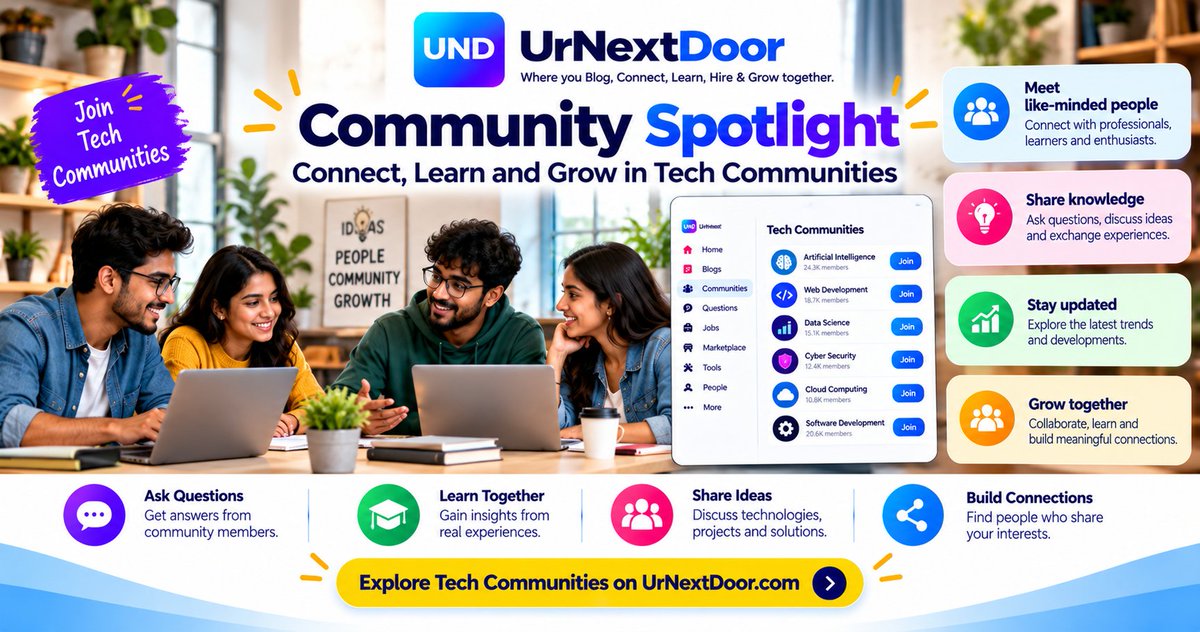 withurnextdoor's tweet photo. π» Tech is better when we learn together!
Find people who share your interests on UrNextDoor!
π€ Connect with like-minded people.
π‘ Exchange ideas and experiences.
π Ask questions and keep learning.
#UrNextDoor #TechCommunity #AICommunity #CodingCommunity #WebDevelopment https://t.co/uz5DuVqZwu