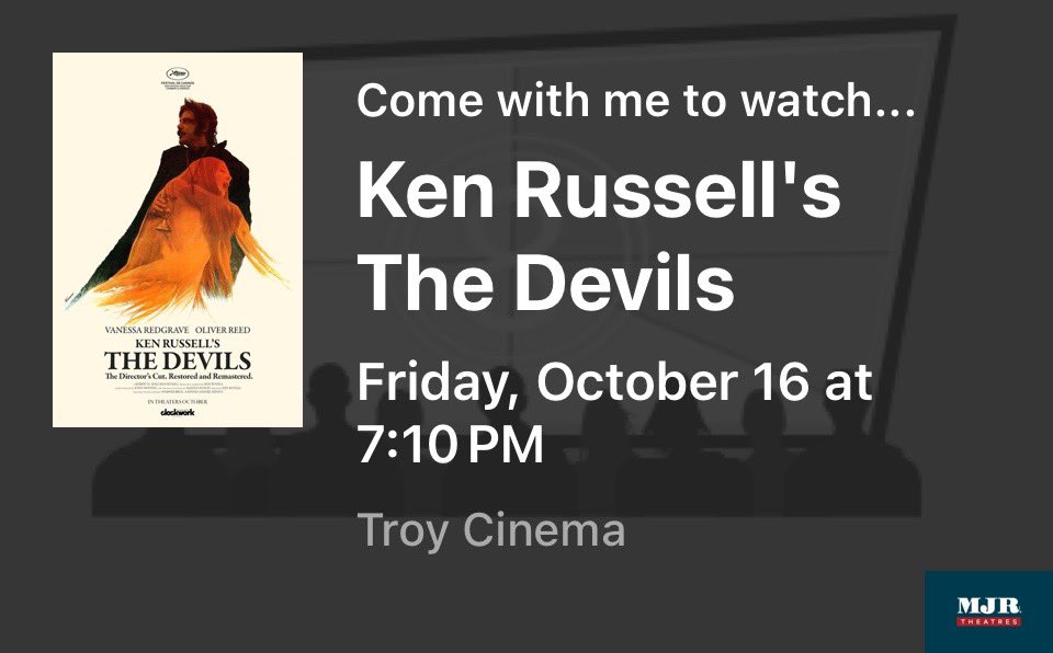 ahousejackbuilt's tweet photo. Yep its THAT serious to me.
If they get a physical release? Im buying. F**k saving.
#thedevils #KenRussell #Kenrussellthedevils #thedevils1971 #AMC #MJR #filmtwt #Clockwork #Warnerbros #Warnerbrosclockwork
#IWANTPHYSCIALMEDIARIGHTNOWORELSE https://t.co/XsjJgKio29