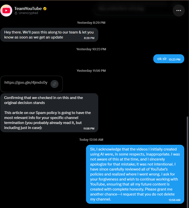 samaaaa90's tweet photo. Help me, @TeamYouTube  If I have made any mistakes unintentionally, I sincerely apologize. Please delete the specific video containing the error and restore my channel. In the beginning, I was not aware of YouTube’s guidelines, please accept my apologies. https://t.co/V11PIwNnou