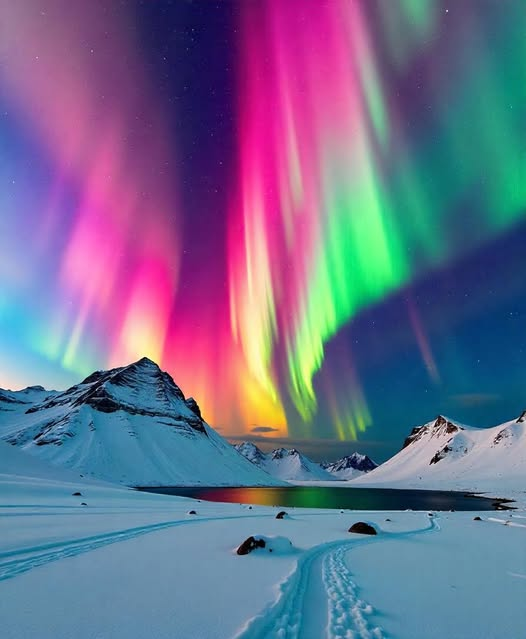 astrooalert's tweet photo. The Aurora lighting up the night 💫 https://t.co/ollukc3qtS